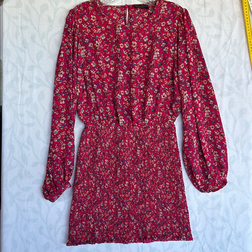 Dress Forum Crimson Floral Long Sleeve Dress